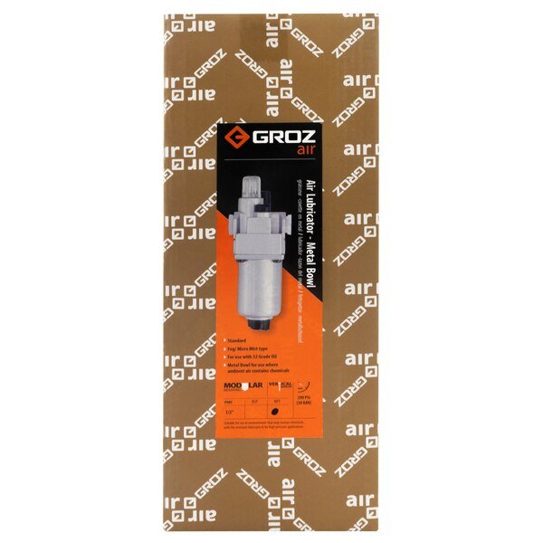 Air Lubricator, Metal Bwl, Stndrd, 1/2" NPT, Groz, Mfr#: 60282