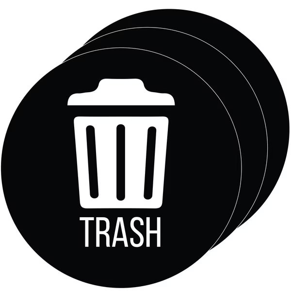 3-Pack Vinyl TRASH Decal Sticker Set, UV-Resistant, Hls Commercial, Mfr#: HLSKERTRASH3