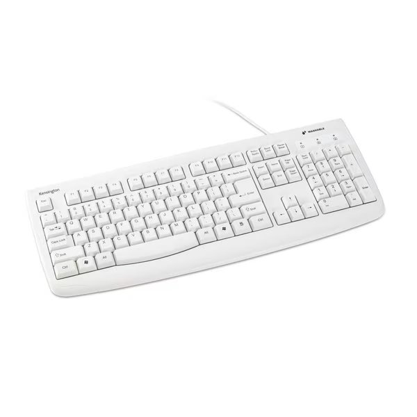 Keyboard. Antimicrobial. White, Kensington, Mfr#: K64406US
