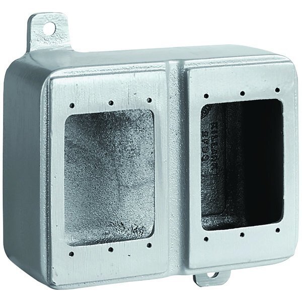 Electrical Box Cover, 2 Gang(s), Rectangular, Aluminum, Killark, Mfr#: 2FDQ