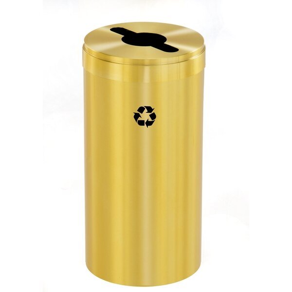 23 gal Round Recycling Bin, Satin Brass, Glaro, Mfr#: M-1542BE-BE-M1