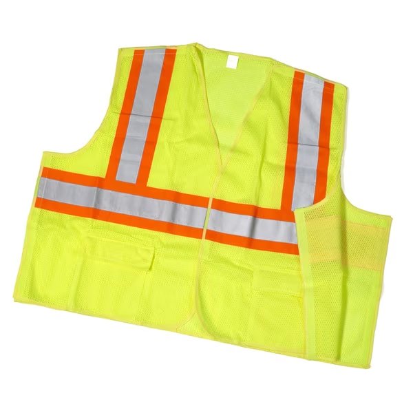 High Visibility ANSI Class 2 Mesh T, PK2, 10 Inch Height, 10 Inch Width, Mutual Industries, Mfr#: M16386-0-5