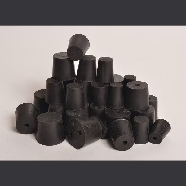 Rubber Stoppers, 2-Hole, #4, PK 28, United Scientific, Mfr#: RST4-H2