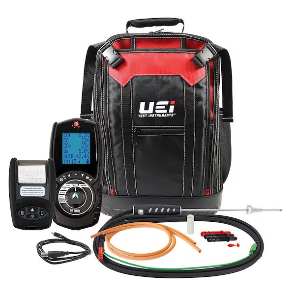Combustion Analyzer, 32to113F, 25% v/vO2, Uei Test Instruments, Mfr#: KANE958NOKIT