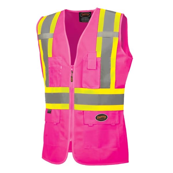 Ladies Mesh Back Vest, Pink, Small, Pioneer, Mfr#: V1021840U-S