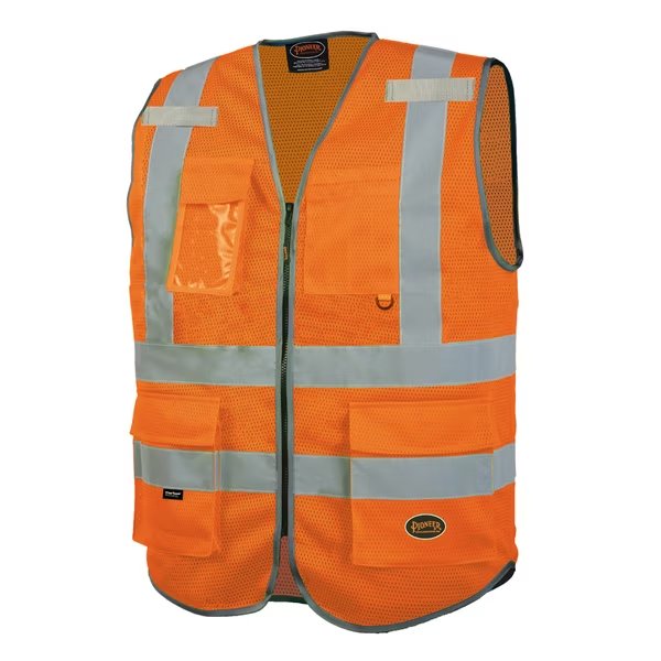 Multi Pocket Mesh Vest, Orange, 4XL, Pioneer, Mfr#: V1024850U-4XL