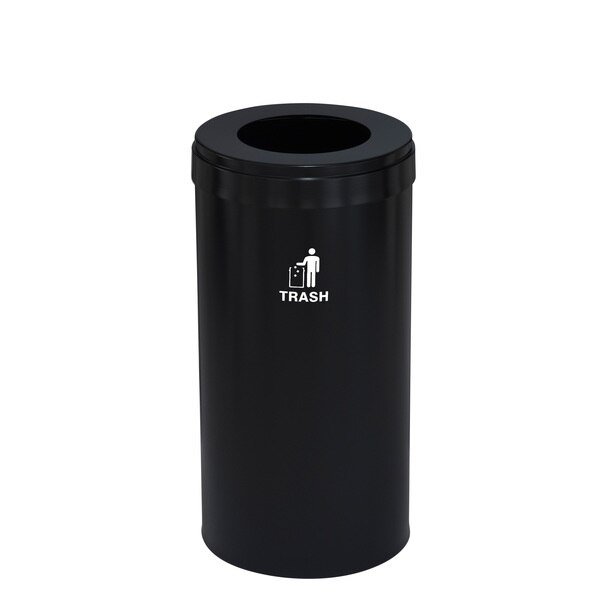 16 gal Trash Can, Satin Black, Glaro, Mfr#: W-1532BK-BK-W3