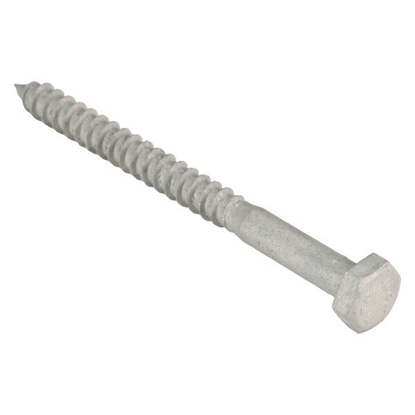 Lag Screw, 1/4 in, 3 in, Steel, Hot Dipped Galvanized Hex External Hex Drive, 100 PK, EnjoyTool Select, Mfr#: U08450.025.0300