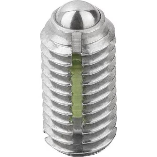 Spring Plunger Heavy Spring Force, Long-Lok D=M06 L=14, Stainless Steel, Ball Stainless Steel, Kipp, Mfr#: K0322.206