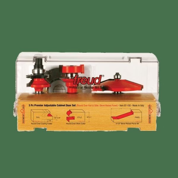Piece Premier Adjustable Cabinet Bit Set, Freud, Mfr#: 97-150