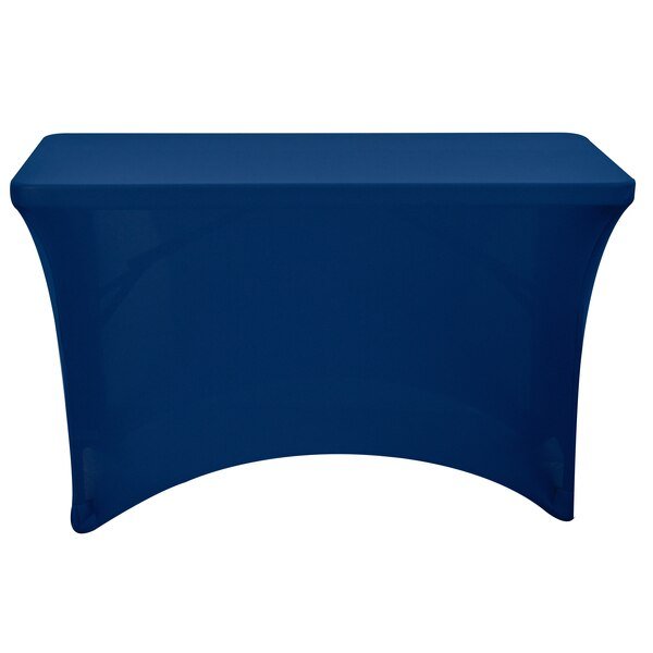 White Stretch Fabric Table Cover, 8 Ft., Iceberg, Mfr#: 16533