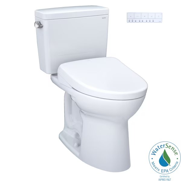Drake 1.28 GPF Two Piece Elongated Toilet with Washlet+ S7 Heated Bidet Seat, 10 Rough-In, Toto, Mfr#: MW7764726CEGA#01