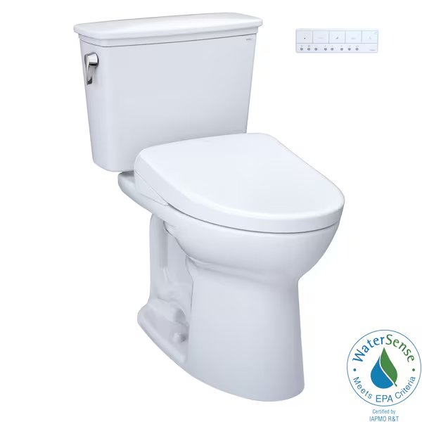 Drake Two Piece Elongated Transitional Toilet with Washlet+ S7A Heated Auto Open Bidet Seat, Toto, Mfr#: MW7864736CEFGA.10#01