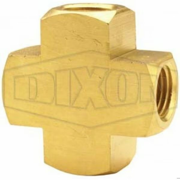 Pipe Cross, 1/2-14 Nominal, FNPTF End Style, Brass, Import, Dixon, Mfr#: 2280808C