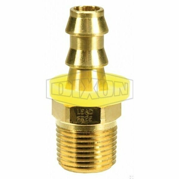 Hose Barb Fitting with Yellow Plastic Cap, 3/8-18 x 1/2 in Nominal, MNPT x Push-On Hose Barb End Sty, Dixon, Mfr#: 2720806CLF