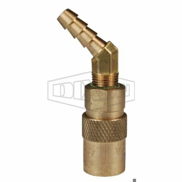 DQC CM Industrial Mold Interchange Unvalved Coupler, 1/4 in Nominal, Hose Barb, Brass, Dixon, Mfr#: 2CM4S2-B-E