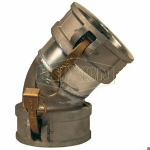 45Deg Cam and Groove Elbow, 4 in, Female Coupler, Aluminum, Domestic, Dixon, Mfr#: 400DD-45AL