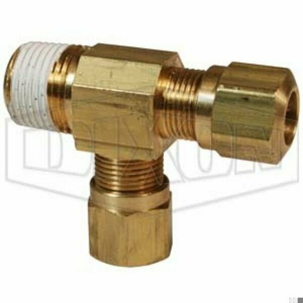 Air Brake Run Tee, 17/32-24 x 1/4 x 3/8 in, Straight Thread x Pipe x Tube, Brass, Domestic, Dixon, Mfr#: 71NAB64VS