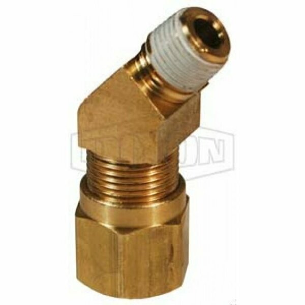 45Deg Air Brake Elbow, 17/32-24 x 1/4 in, Straight Thread x Pipe, Brass, Domestic, Dixon, Mfr#: 79NAB64VS