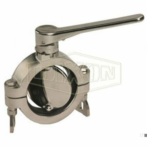 Butterfly Valve, Series: B5102, 3 in Nominal, Clamp End, 15 to 200 deg F, 3-Position Reversible Hand, Dixon, Mfr#: B5102V300-A