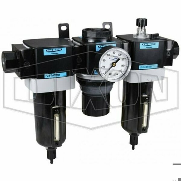 Wilkerson by Standard Combination Unit with Sight Glass, 3/8 in NPT/BSPP-G Port, 150 SCFM Flow Rate, Dixon, Mfr#: C28-03MMB