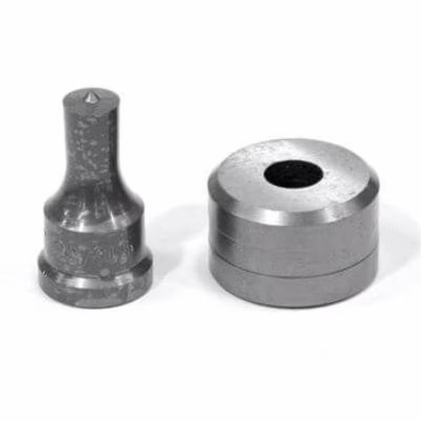 Punch And Die Set, Round, 1932 In Punch, 58 In Die Sizes Included, 2 Piece, For Use With, Edwards, Mfr#: PD19/32