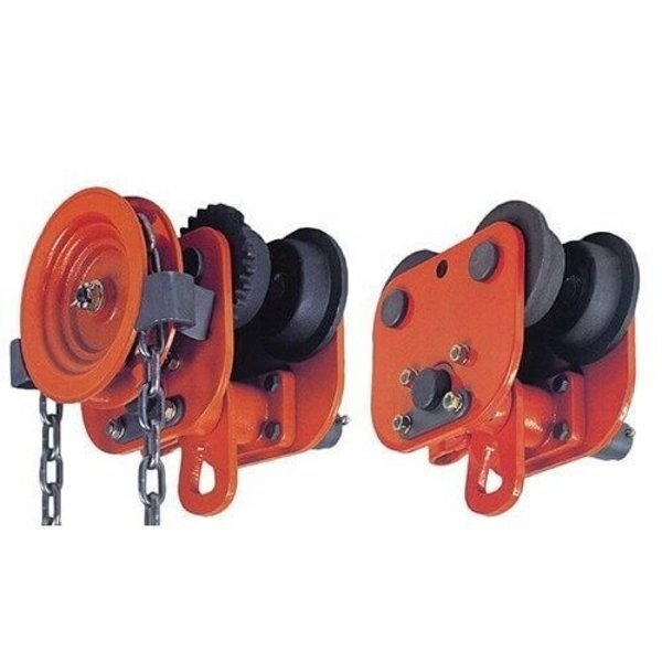 Trolley, 31 Ton Capacity, 35 To 62 In, Elephant Chain Block, Push Type, With AntiDrop Plates, Elephant Lifting Products, Mfr#: P-3.1