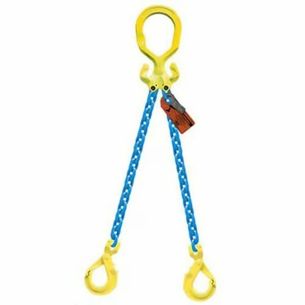 Double Leg 3/8 in Adjstbl Chain Slng MG2-GBK, 12ft L, 15200lb WLL, Grabiq, Mfr#: G-3/8-MG2-GBK-12