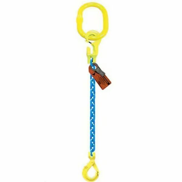 Sngl Leg 3/8 in Adjstbl Chain Slng TG1-GBK, 15ft L, 8800lb WLL, Grabiq, Mfr#: G-3/8-TG1-GBK-15