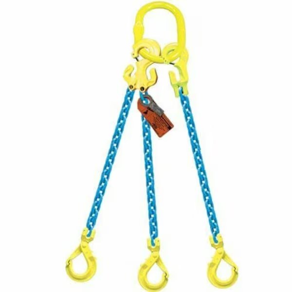 Triple Leg 5/16 in Adjstbl Chain Slng TG3-GBK, 12ft L, 14800lb WLL, Grabiq, Mfr#: G-5/16-TG3-GBK-12