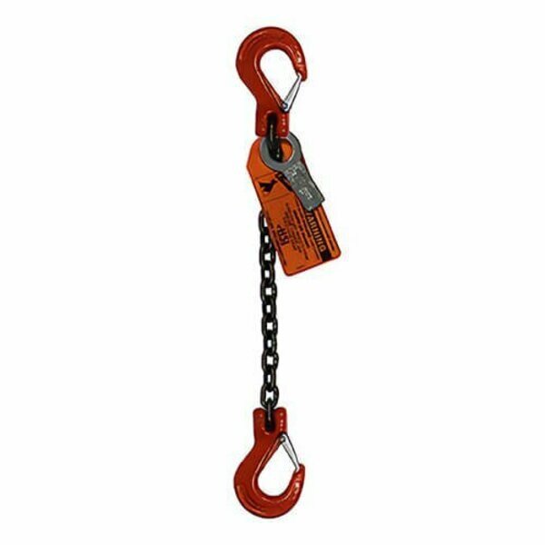 Sngl Leg Chain Slng, 9/32 in dia, 24ft L, Slip Hook, 4,300lb Lmt, Hsi, Mfr#: 10SSS9/32-24