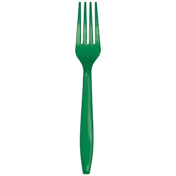 Emerald Green Plastic Forks, 7
