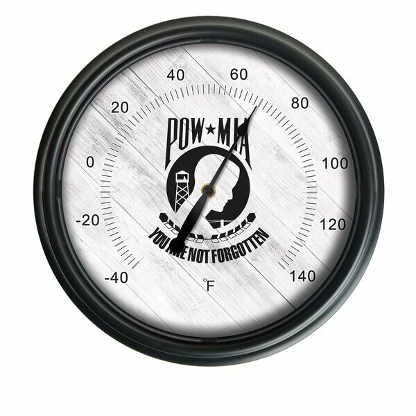 POW/MIA Indoor/Outdoor LED Thermometer, Holland Bar Stool Co, Mfr#: ODThrm14BK-08POWMIA