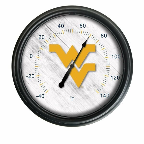 West Virginia University Indoor/Outdoor LED Thermometer, Holland Bar Stool Co, Mfr#: ODThrm14BK-08WestVA
