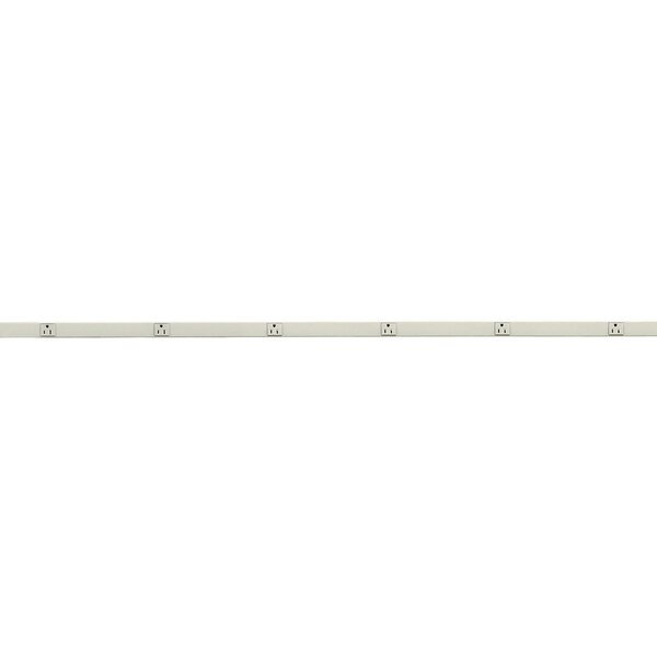Metal PlugTrak, 15A 1 Circuit, 6 Receptacle, 6' Length, Ivory, Hubbell Wiring Device-Kellems, Mfr#: HBL20GB612IV