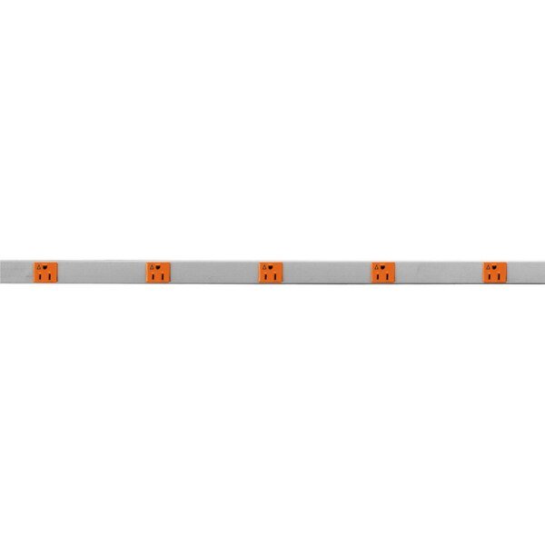 Metal PlugTrak, Isolated Ground, 15A 1 Circuit, 5 Receptacle, 5' Length, Gray, Hubbell Wiring Device-Kellems, Mfr#: HBL20IG512GY