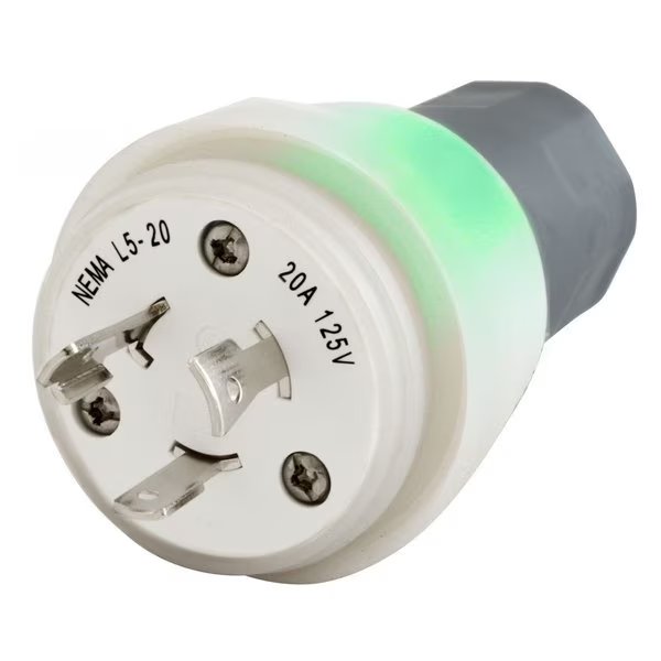 PLUG, W/TIGHT, L5-20P, 20A 125V, CL, WIR, Hubbell Wiring Device-Kellems, Mfr#: HBL26W47WC
