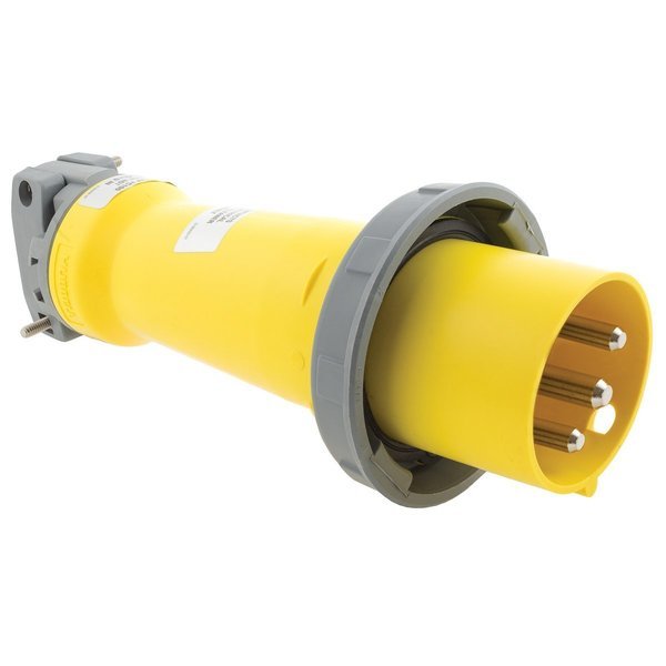 Heavy Duty Products, IEC Pin and Sleeve Devices, Industrial Grade, Male Plug, 16A 100-130V, 2-Pole 3-Wire Grounding, Terminal Screws, Watertight, Hubbell Wiring Device-Kellems, Mfr#: HBL316P4W