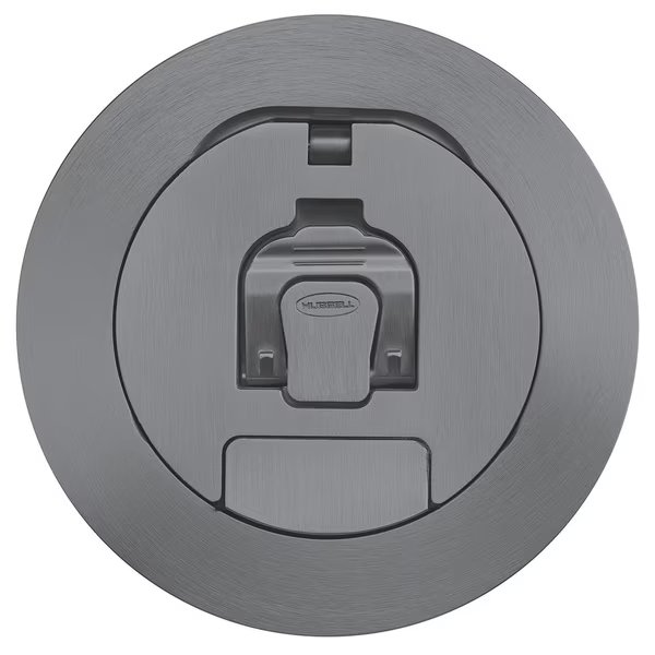Electrical Box Cover, Round, Cast Aluminum, Hubbell Wiring Device-Kellems, Mfr#: S1R4CVRGRY