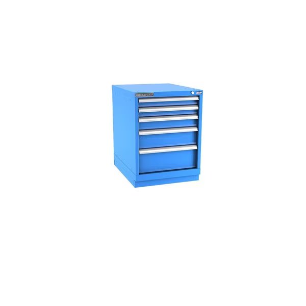 Modular Tool Cabinet, 5 Drawer, Blue, Steel, 22 in W x 28-1/2 in D x 30 in H, Champion Tool Storage, Mfr#: N12000502ILCFTB-BB