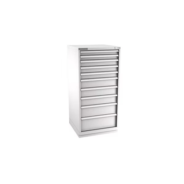 Modular Drawer Cabinet, 10 Drawer, Light Gray, Steel, 28 in W x 28-1/2 in D x 59-1/2 in H, Champion Tool Storage, Mfr#: S27001002ILCFTB-LG