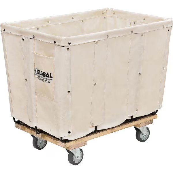 Canvas Basket Bulk Truck, 8 Bushel. 34L x 22.75W x 30.25H, Global Industrial, Mfr#: 241302