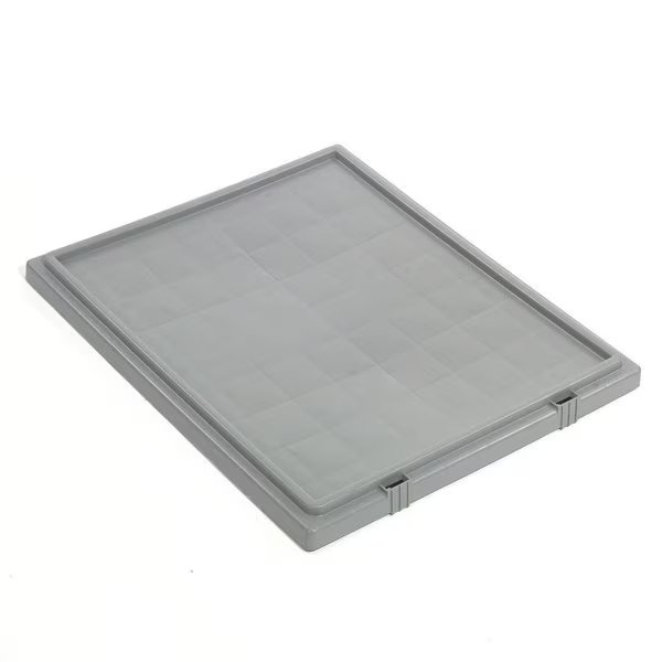 Gray Plastic 23-1/2 in L, 19-1/2 in W, 1 in H, Quantum Storage Systems, Mfr#: LID231 GY