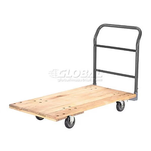 Platform Truck w/Hardwood Deck, 60 x 30, 1000 Lb. Capacity, 5 Polyurethane Casters, Global Industrial, Mfr#: 952513
