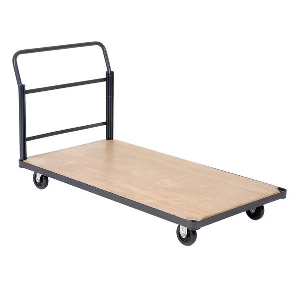 Steel Bound Platform Truck w/Wood Deck, 48 x 24, 5 Polyurethane Casters, 1000 Lb. Capacity, Global Industrial, Mfr#: 241706