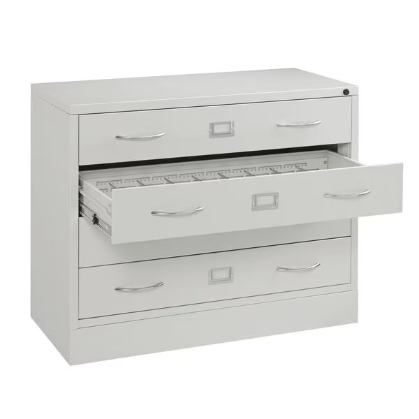 37W Media Cabinet, 4 Drawer, Putty, Global Industrial, Mfr#: 249043
