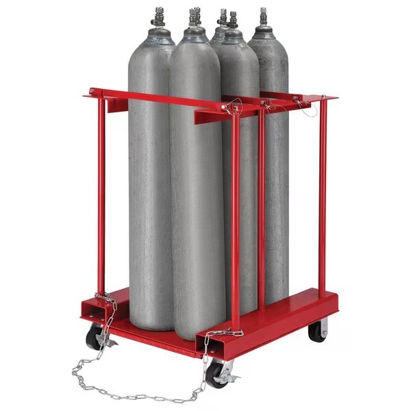 Forkliftable Mobile Cylinder Storage Caddy, 6 Cylinders Capacity, Global Industrial, Mfr#: 270218C