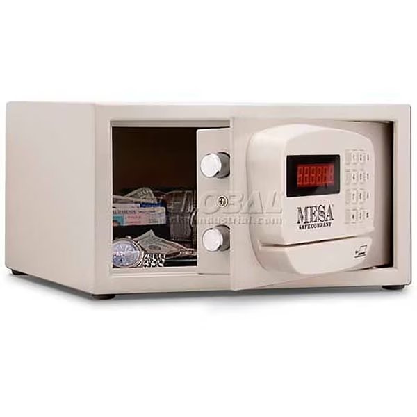 Hotel & Residential Electronic Security Keyed Alike, 15W x 10D x 7H, White, Mesa Safe, Mfr#: MH101E-KA