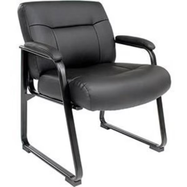 Big & Tall Guest Chair, Black Bonded Leather, Global Industrial, Mfr#: 238530
