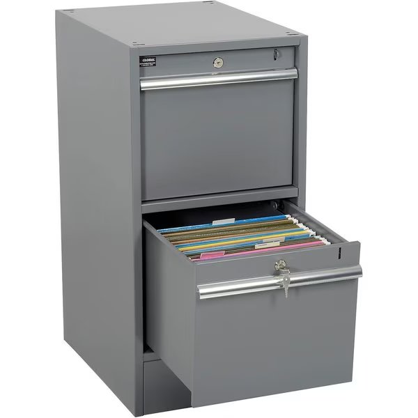 2 Drawer Pedestal with Built in Base, Global Industrial, Mfr#: 318857